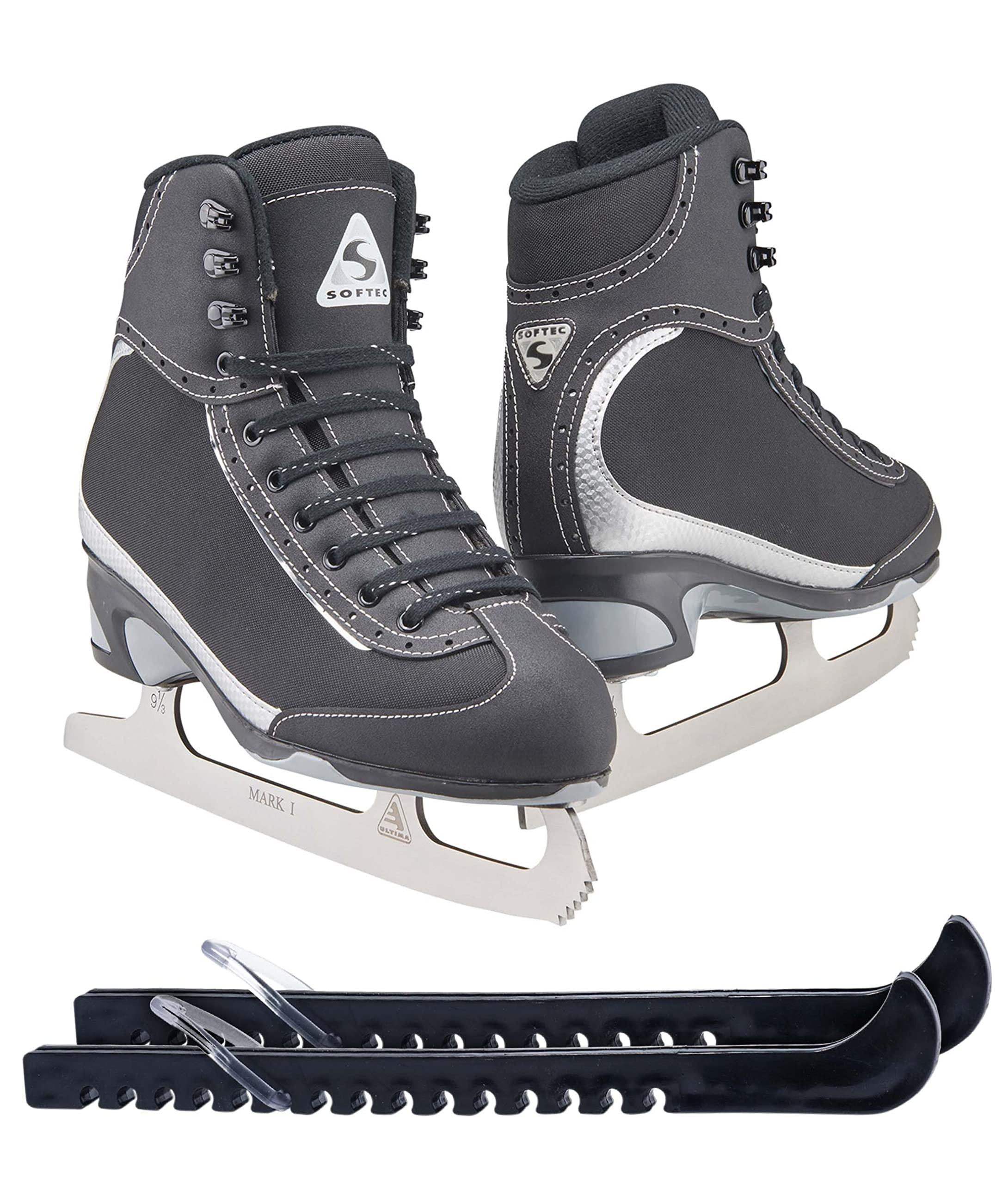 Jackson Ultima Softec Vista ST3200 Figure Ice Skates for Women/Color: Black + Skate Guards, Size: Adult 4 Bundle with Guardog Skate Guards