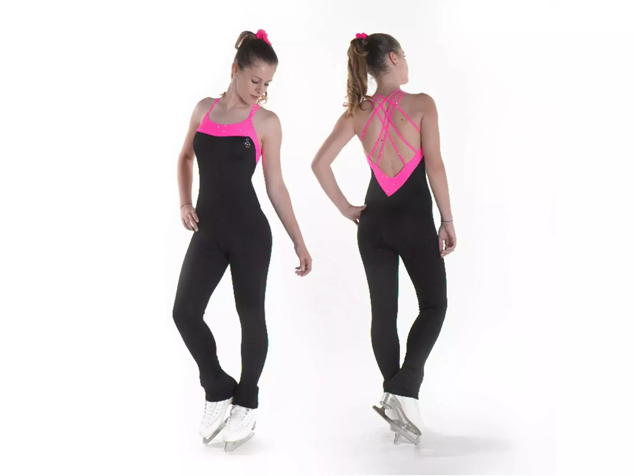 Sagester Figure Skating Bodysuit Style: 625, Black with Pink 65 Sagester Figure Skating Bodysuit Style: 625, Black with Pink 65