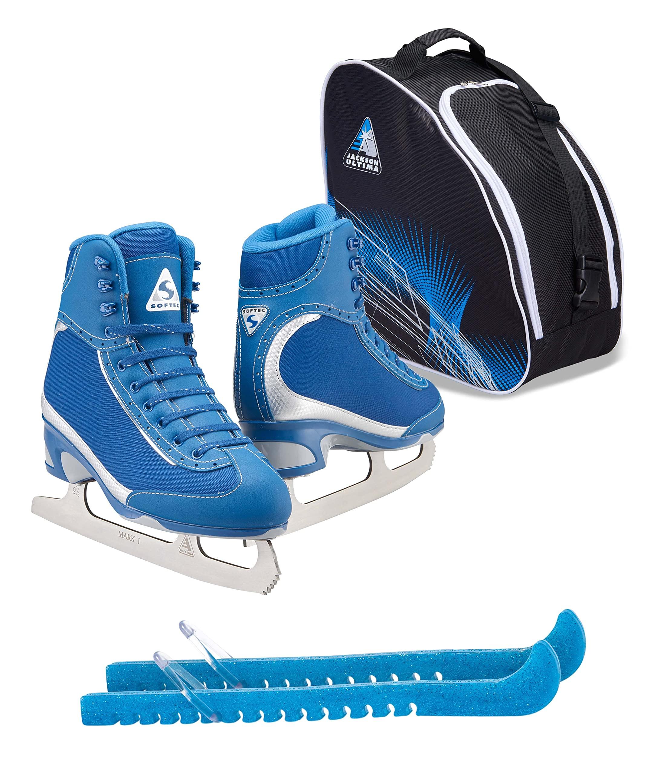 Jackson Softec Vista Ice Skate Bundle — Skate guards + skate bag 2 Jackson Ultima Softec Vista ST3200 Figure Ice Skates for Women/Color: Navy + Bag and Skate Guards, Size: Adult 4 Bundle with Guardog Skate Guards, Jackson Skate Bag JL350