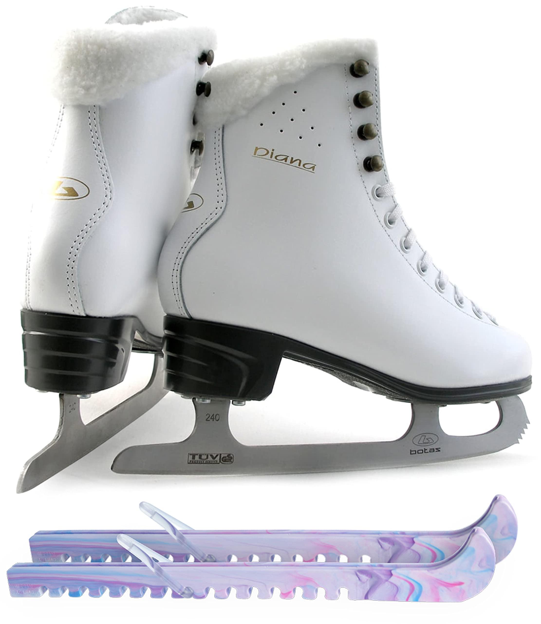 SKATE GURU Botas Model: Diana Figure Ice Skates/Size: Women's 4.5 Bundle with Skate Guards