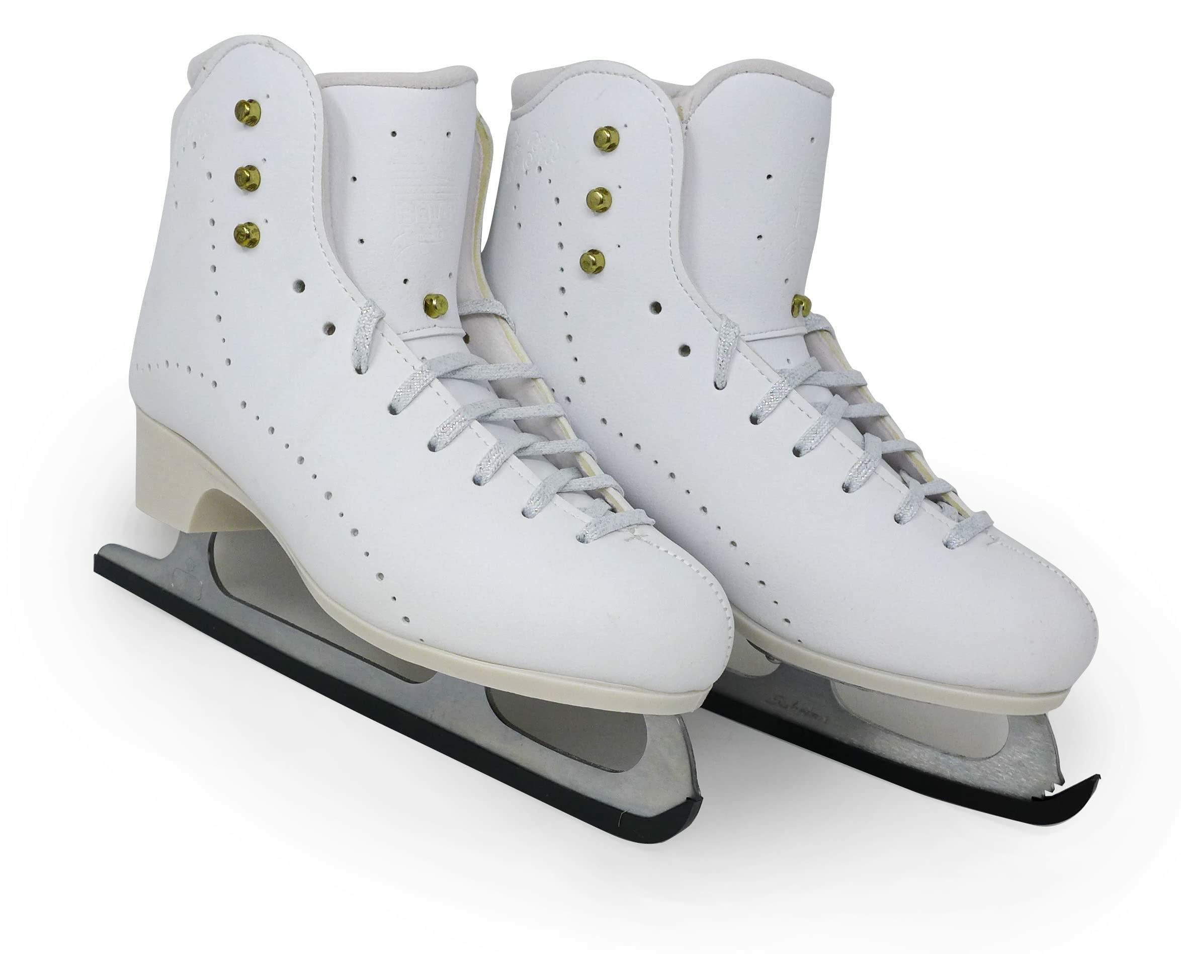 Belati Iris Microfiber women's figure skates in white with Botas Sabrina blades