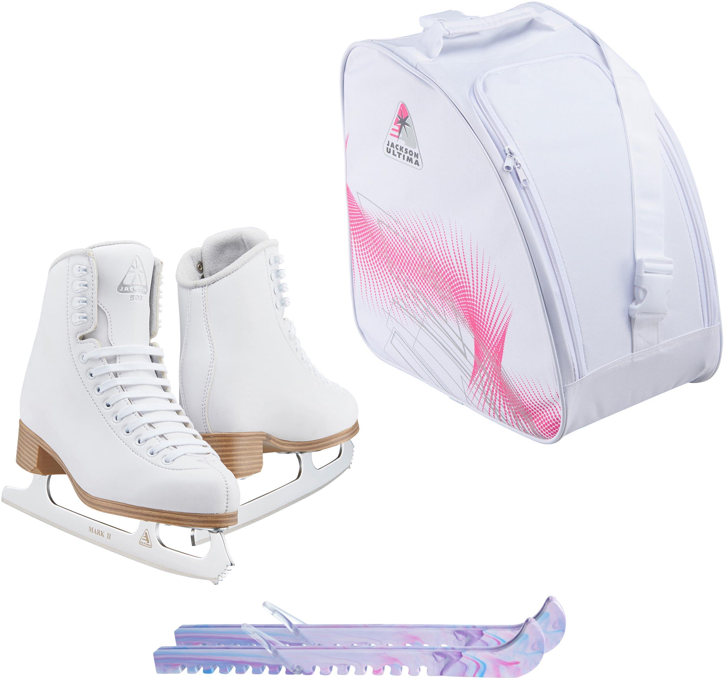 Jackson Classic JC500 Womens Figure Ice Skates Womens 5 Bundle with Skate Guards and Bag