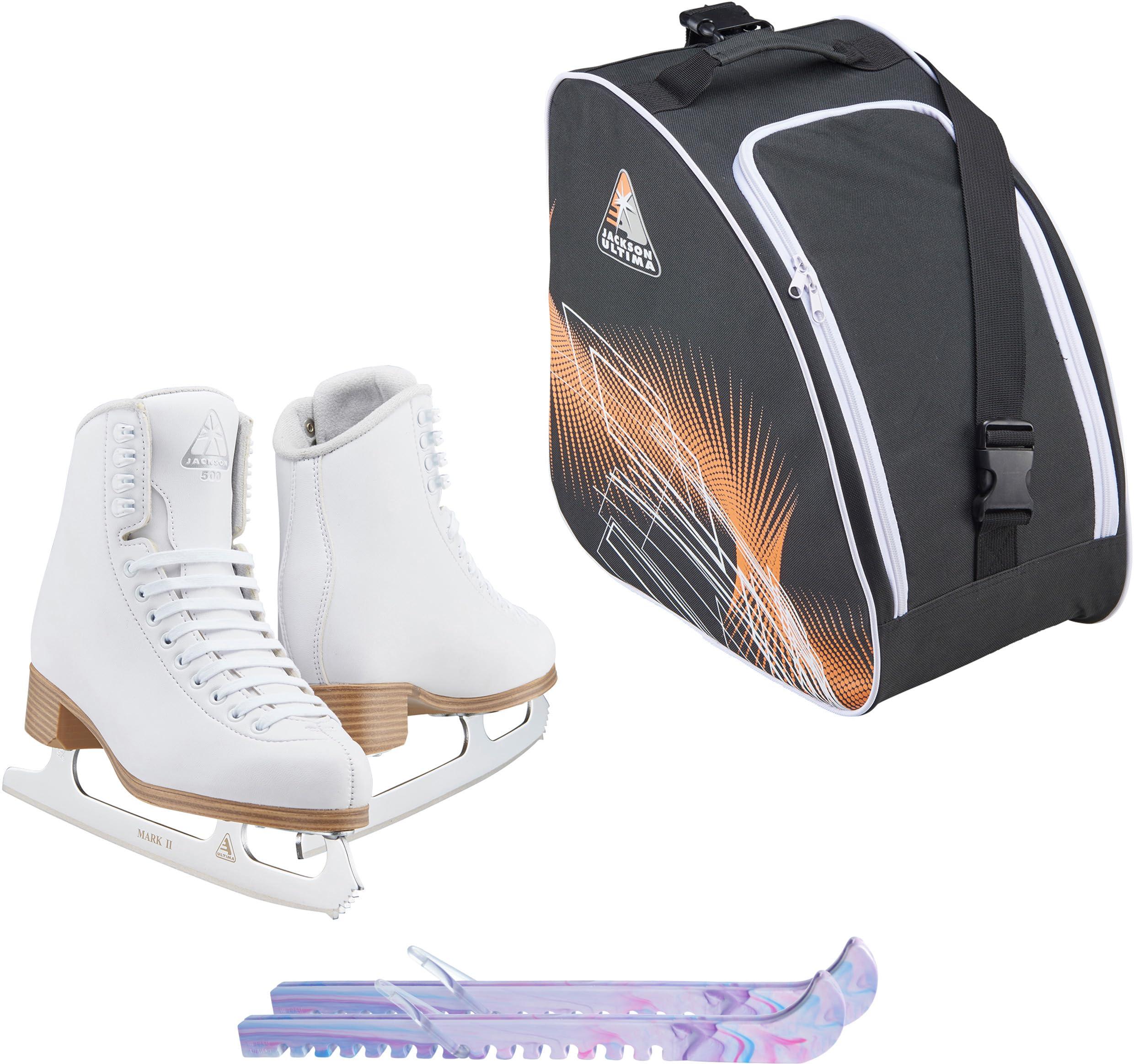 Jackson Classic JC500 Womens Figure Ice Skates Womens 6 Bundle with Skate Guards and Bag