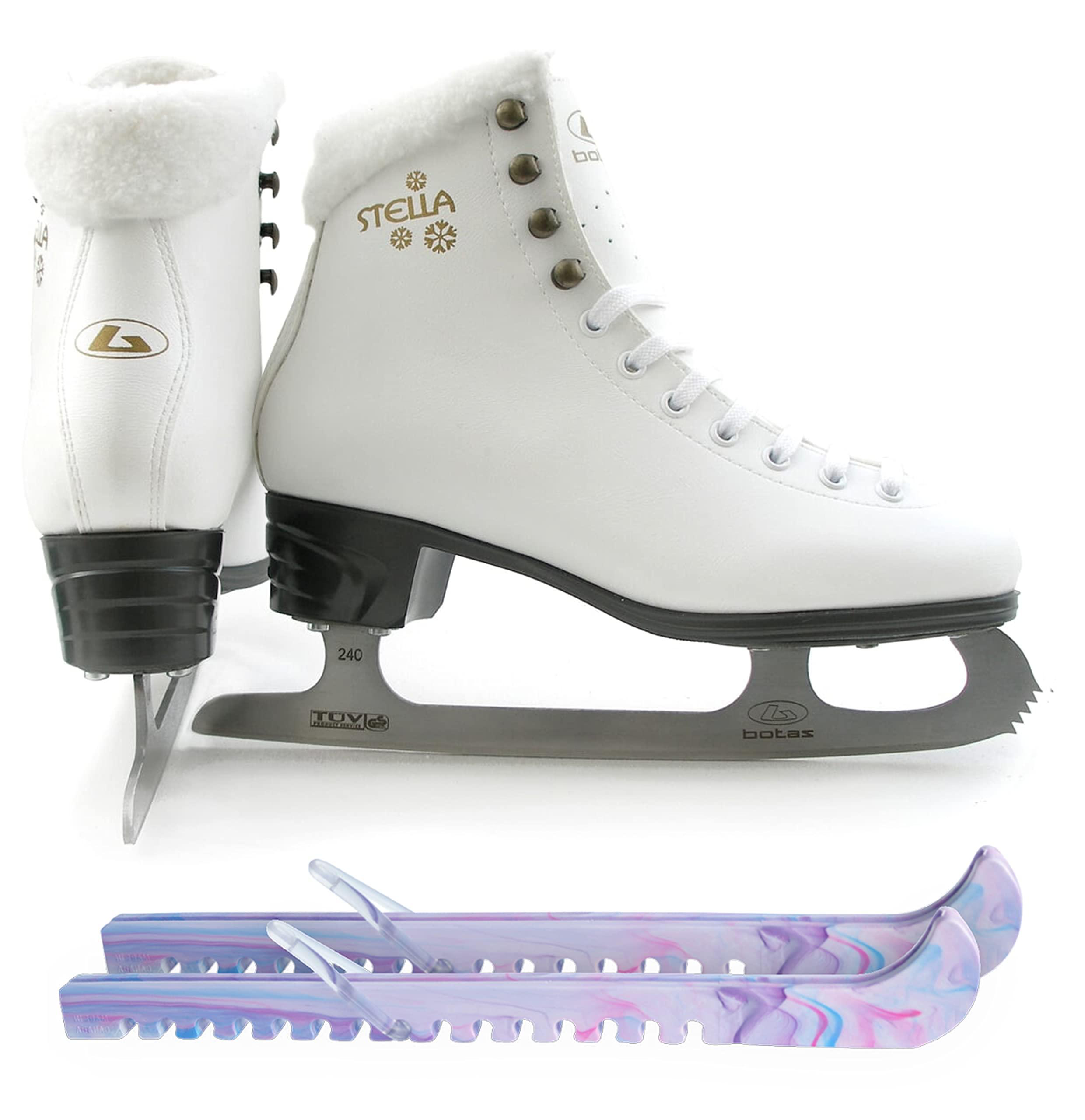SKATE GURU Botas Model: Stella Figure Ice Skates/Size: Girls' 3 Bundle with Skate Guards