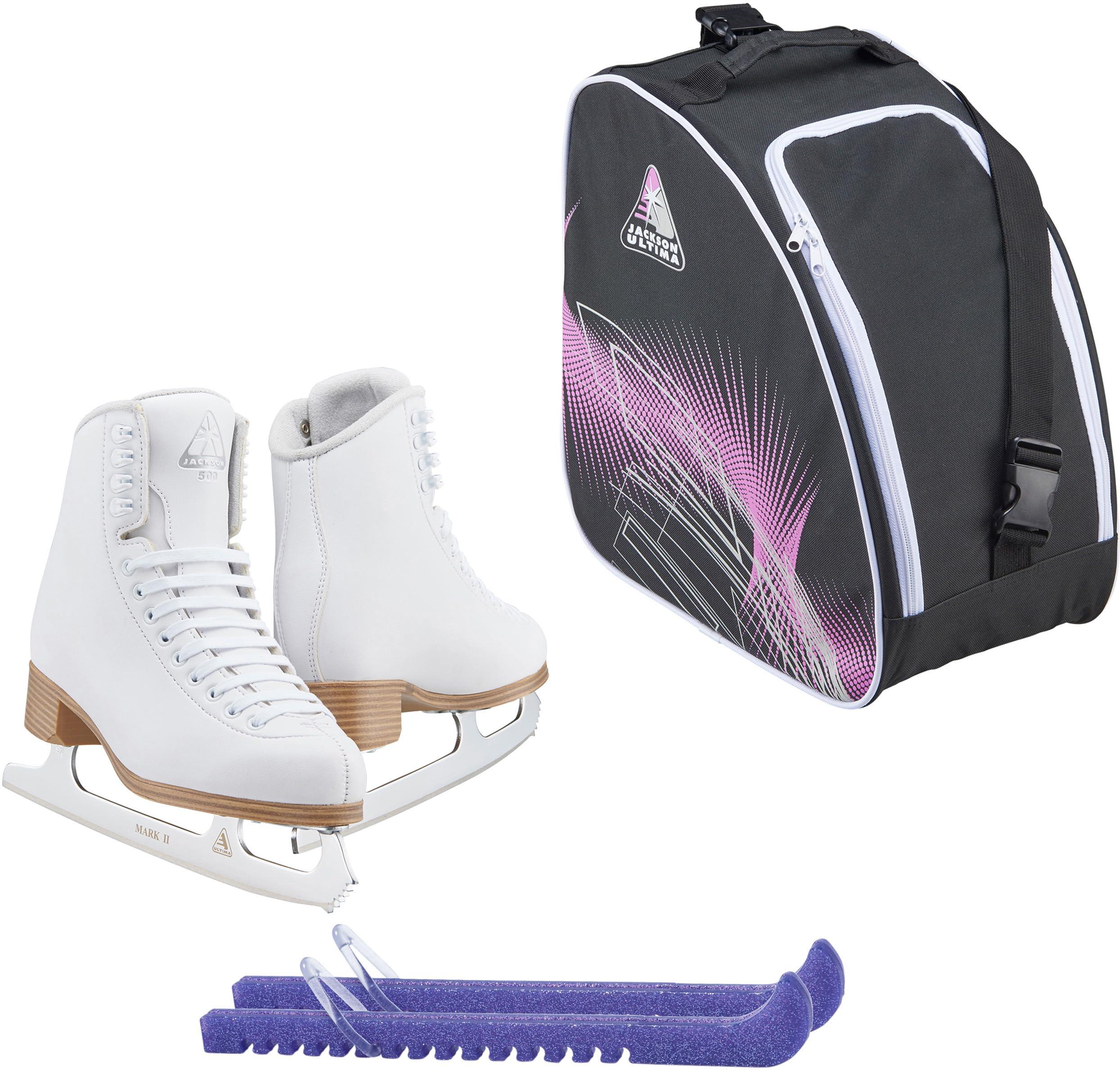 Jackson Classic JC500 Womens Figure Ice Skates Womens 5 Bundle with Skate Guards and Bag