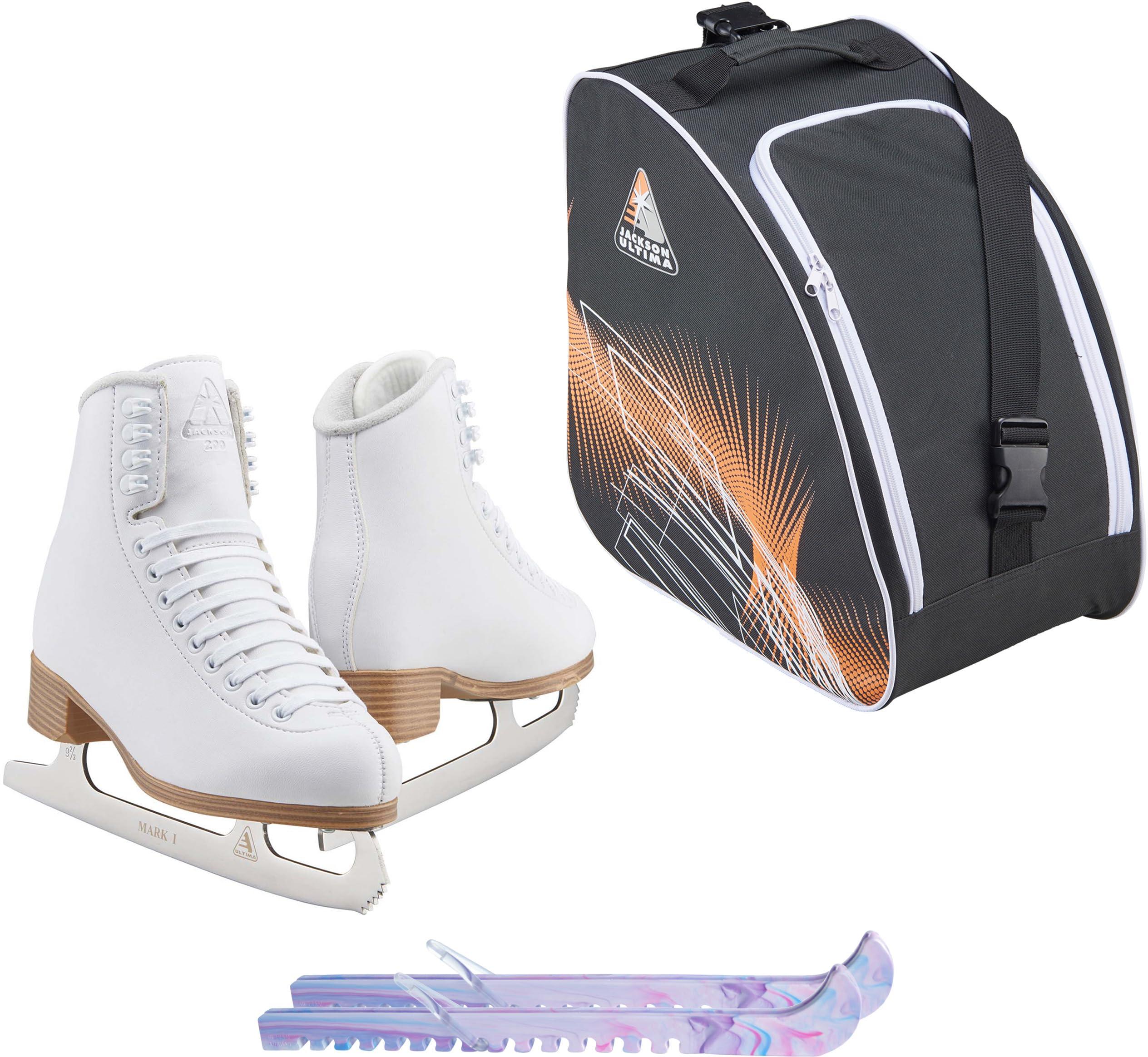Jackson Classic JC200 Womens Figure Ice Skates Bundle with Skate Guards and Bag Size Womens 7