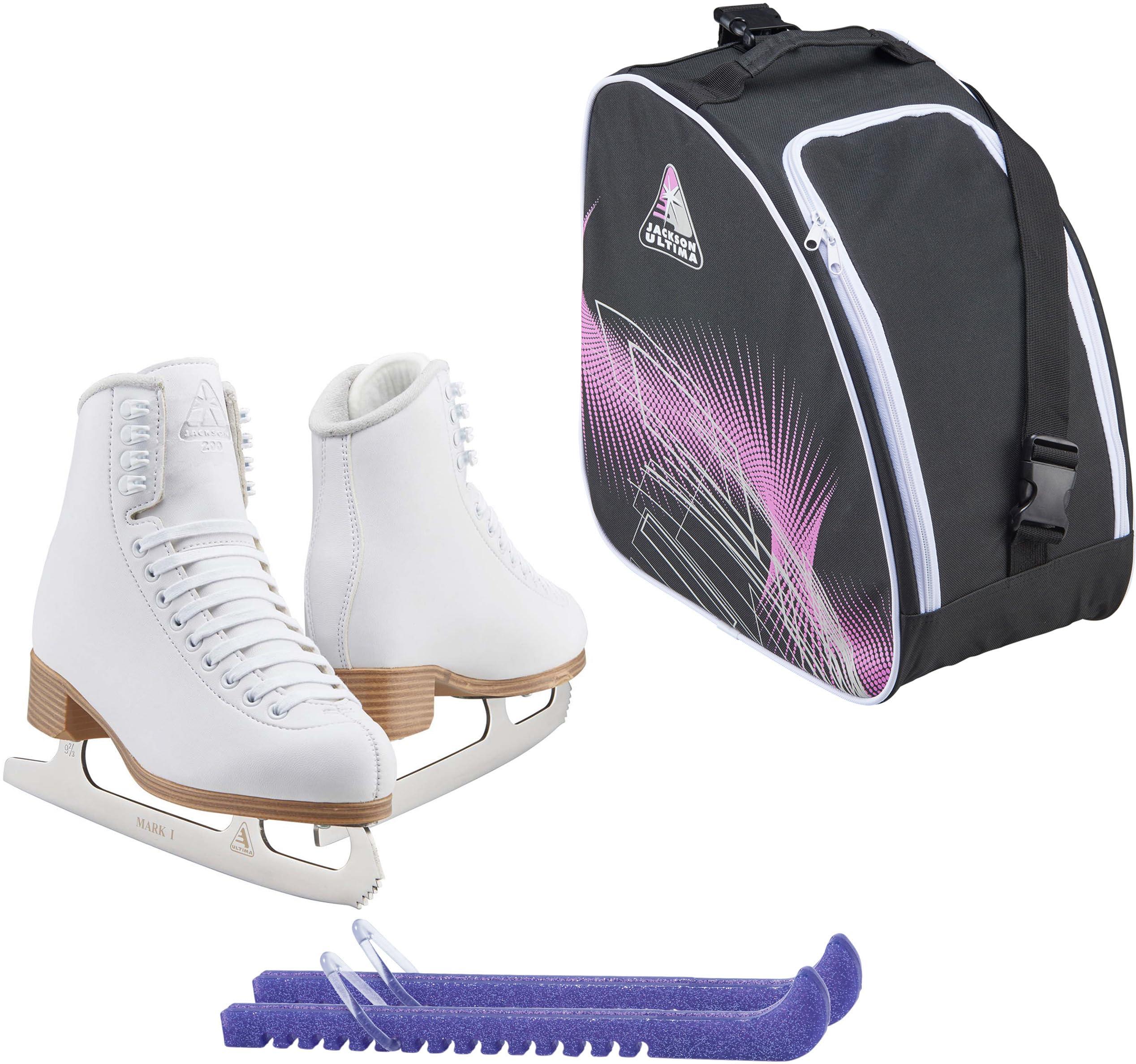 Jackson Classic JC200 Womens Figure Ice Skates Bundle with Skate Guards and Bag Size Womens 4