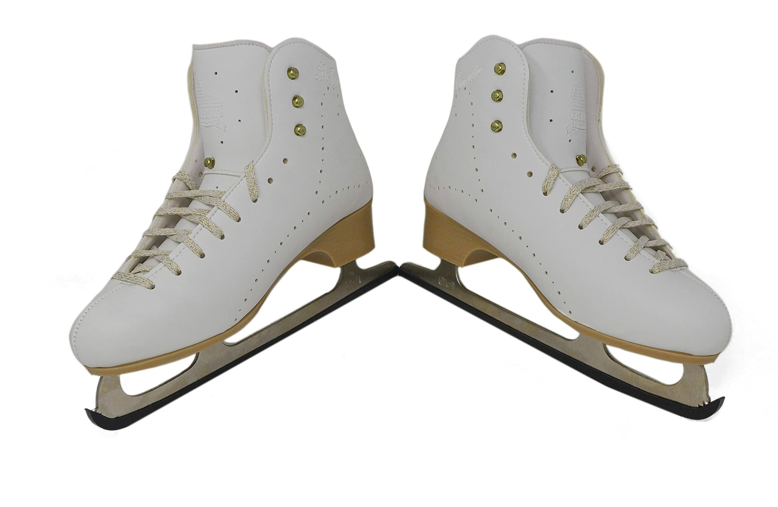 Belati Primula Women’s Figure Ice Skates Made in Italy 333 Heel-to-heel Belati Primula boots with beige heels and Belati crest