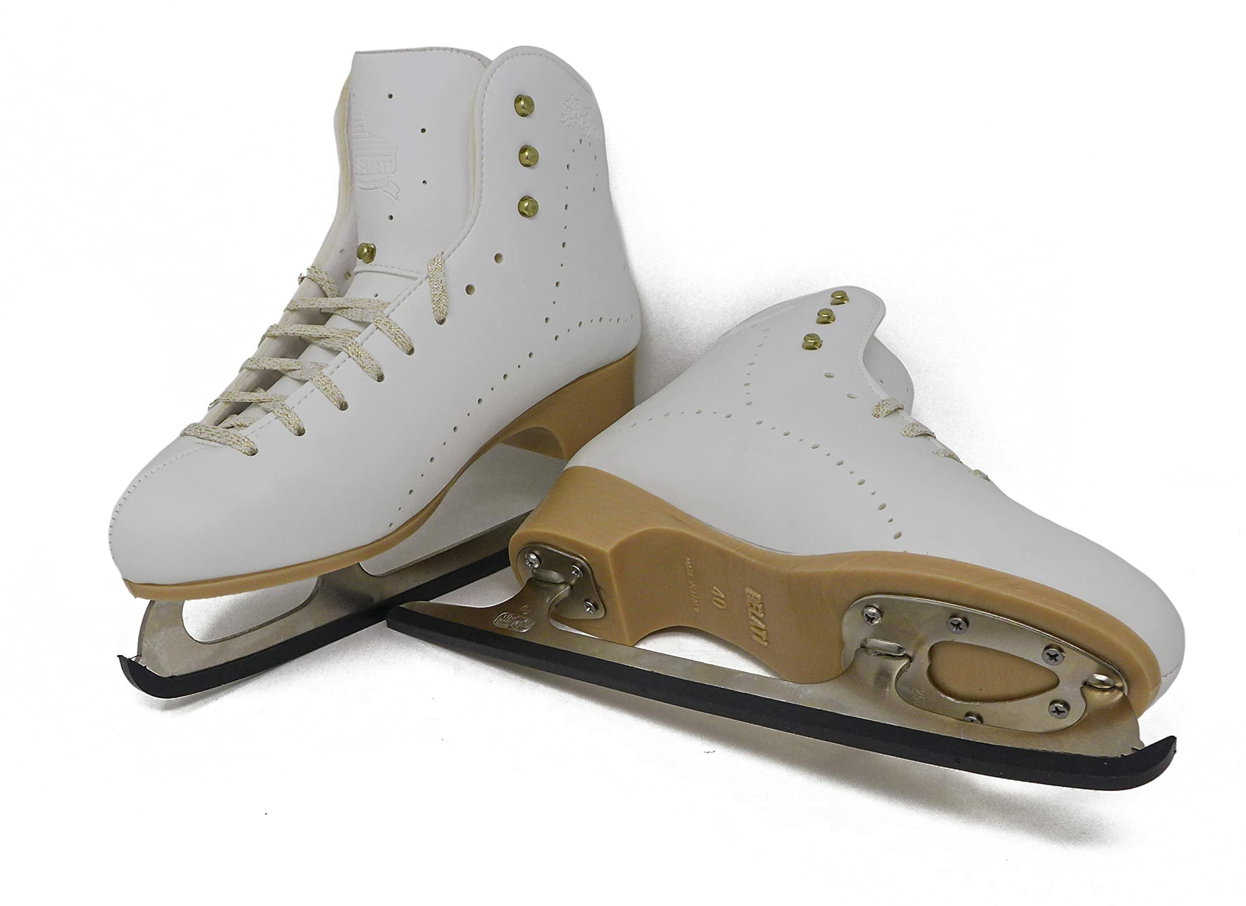 Belati Primula Women’s Figure Ice Skates Made in Italy 329 Belati Primula beige sole molded Made in Italy with screw-mounted Nicole blade
