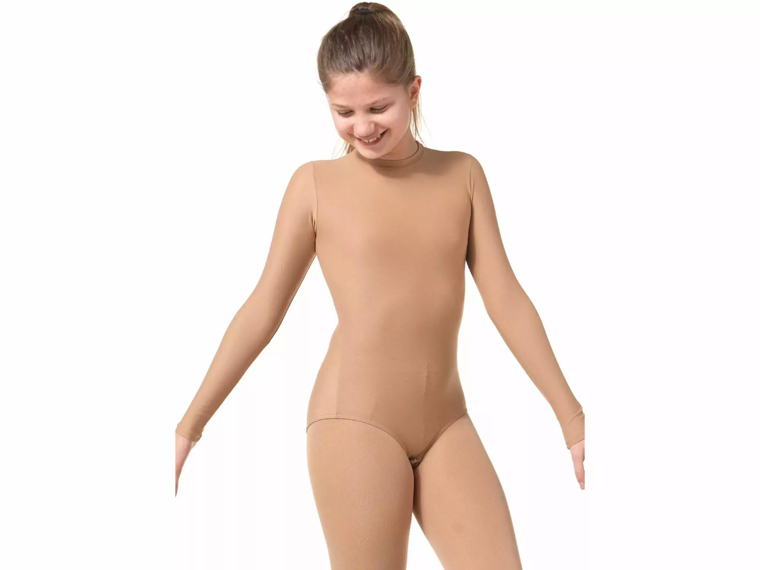 Sagester Figure Skating Leotards Style: 120, Beige / Low Neck 65