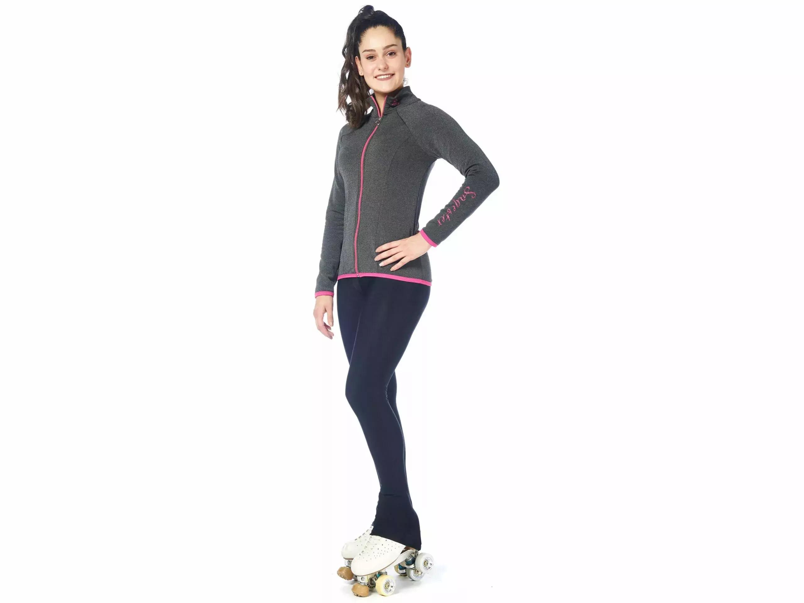 Sagester Figure Skating Jacket Style: 235, Grey with Fuchsia 57 Sagester Figure Skating Jacket Style: 235, Grey with Fuchsia 57