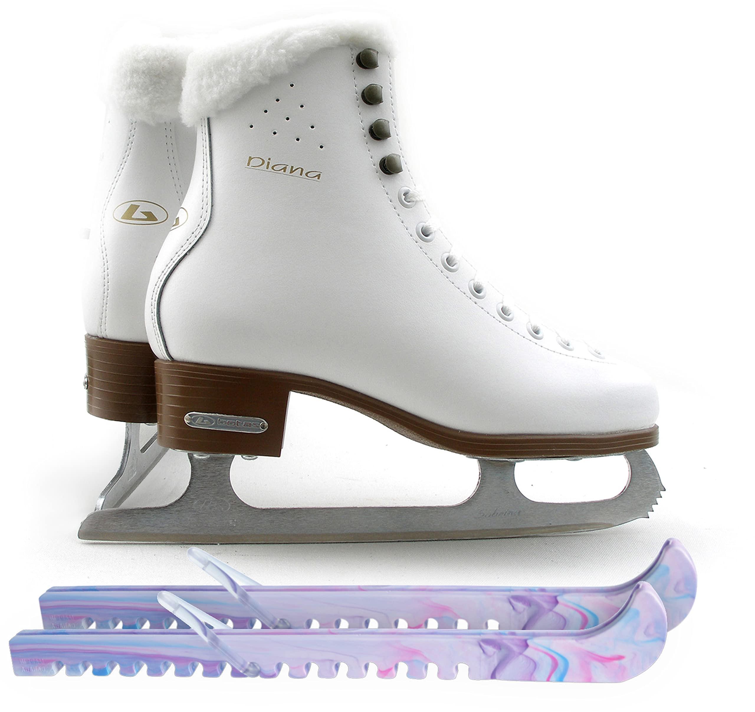 SKATE GURU Botas Model: Diana Figure Ice Skates/Size: Girls' 3 Bundle with Skate Guards