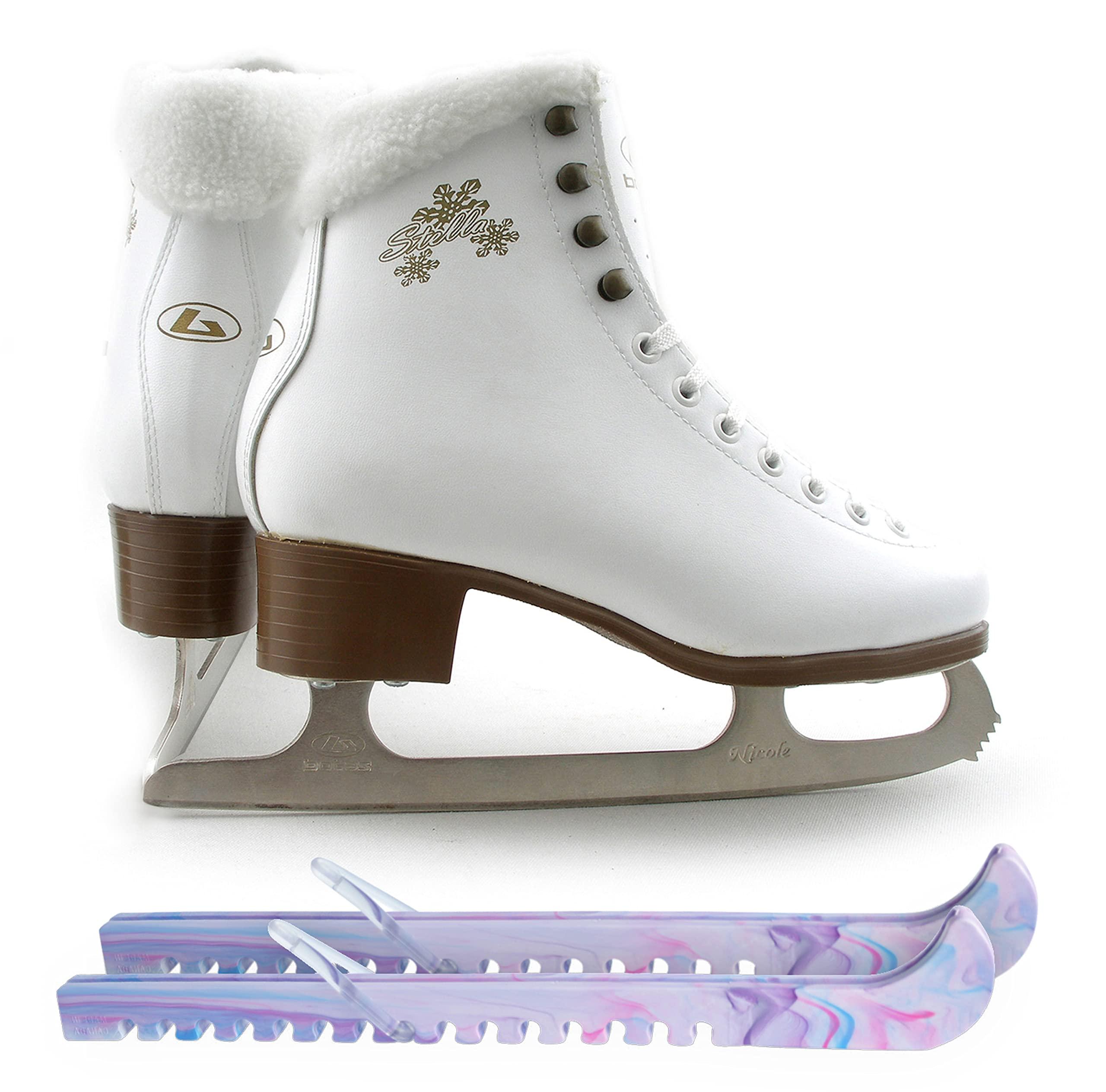 SKATE GURU Botas Model: Stella Figure Ice Skates/Size: Girls' 10 Bundle with Skate Guards
