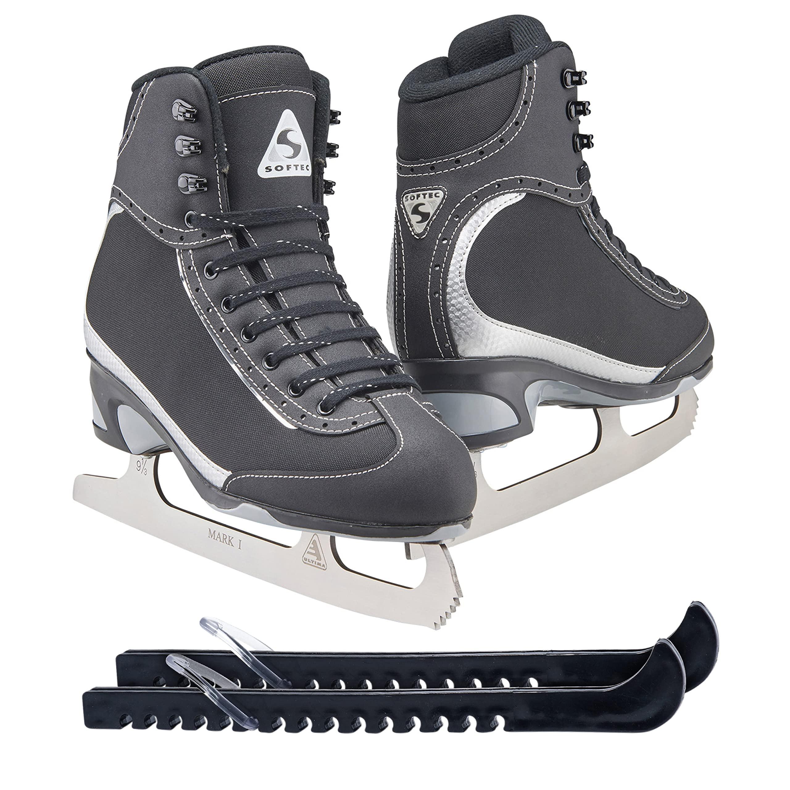 Jackson Ultima Softec Vista ST3201 Figure Ice Skates for Girls/Color: Black, Size: Youth 1 Bundle with Skate Guards