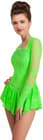 Figure Skating Dress Style A16 Green Italian Fabric, Handmade 194