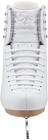 Front view of the Jackson Evo FS2020 boot showing the covered tongue, lace slits and four pairs of hooks