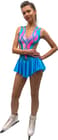 Figure Skating Dress Style A27 Blue Italian Fabric, Handmade 201