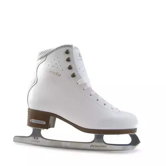 BOTAS Cindy Women’s and Girls’ Figure Skates 8 BOTAS Cindy figure skate in profile, showing the Cindy script on the quarter and the toe pick on the blade
