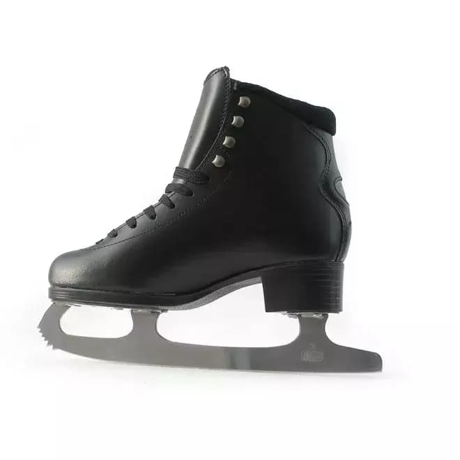 BOTAS Cezar Men’s and Boys’ Figure Skates 4 Botas Cezar black figure skate, inside view with textile-lined collar