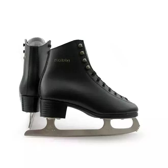Botas Robin black figure skate side profile with Robin lettering