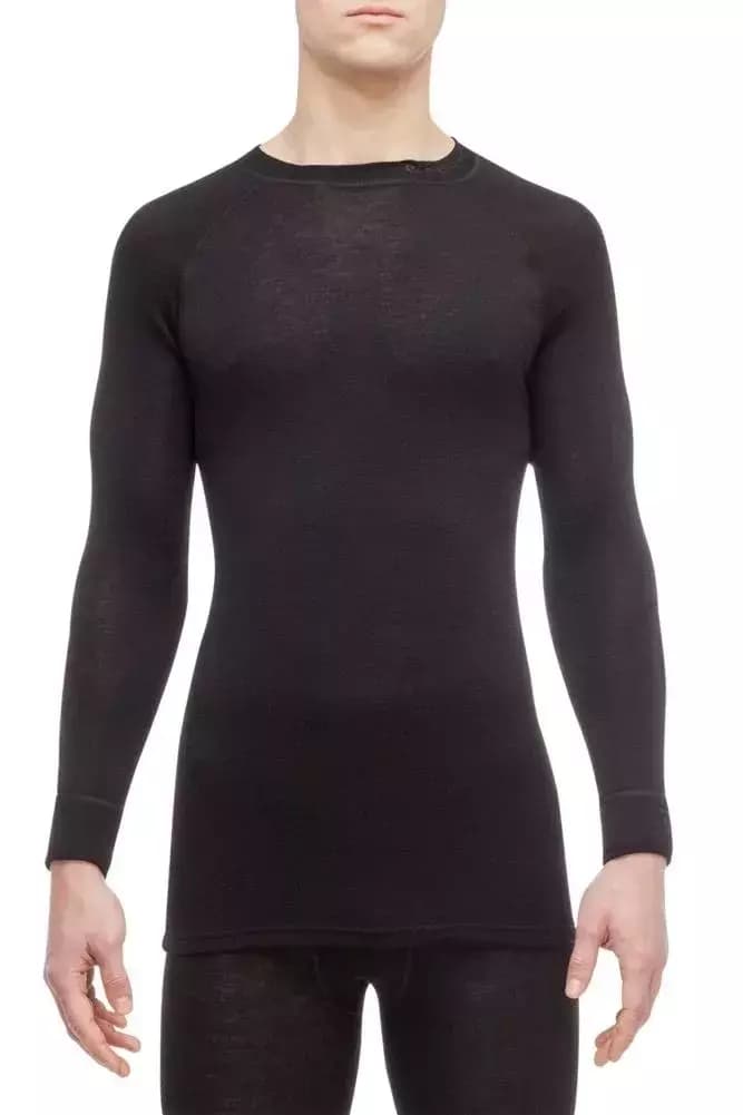 THERMOWAVE – MERINO WARM / Mens 100% Merino Wool Thermal Shirt / BLACK 61 THERMOWAVE – MERINO WARM / Mens 100% Merino Wool Thermal Shirt / BLACK 61