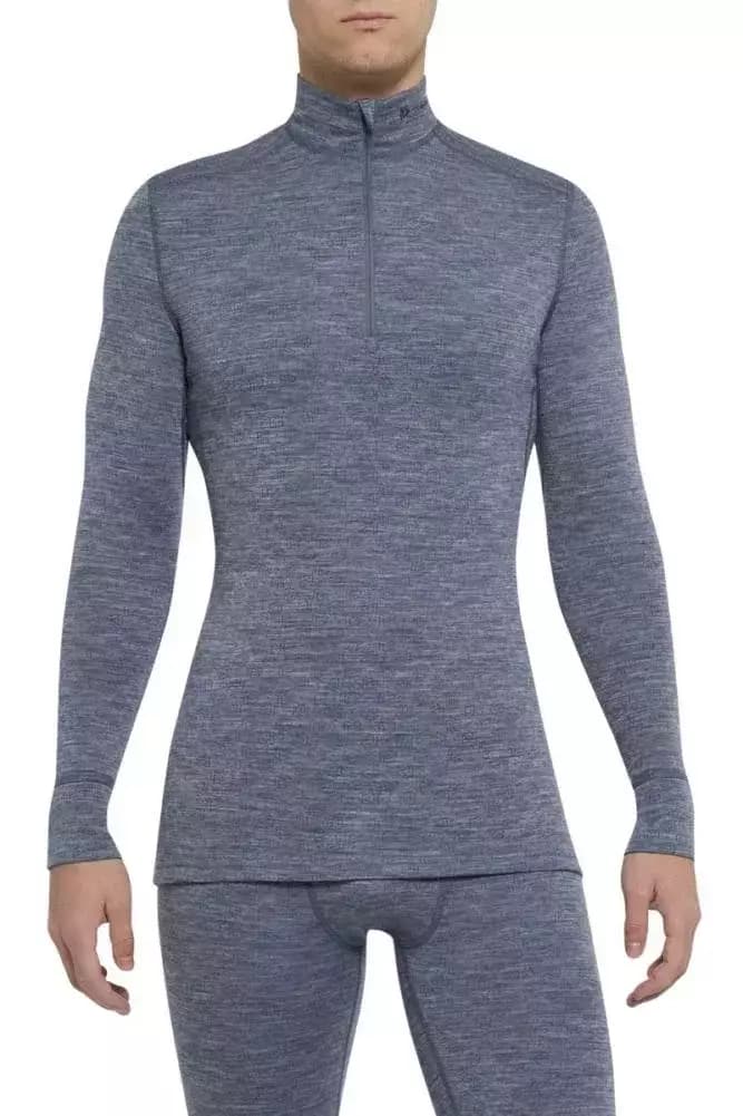 THERMOWAVE – MERINO XTREME / Mens Merino Wool Thermal Shirt / Dark Grey Melange Lava