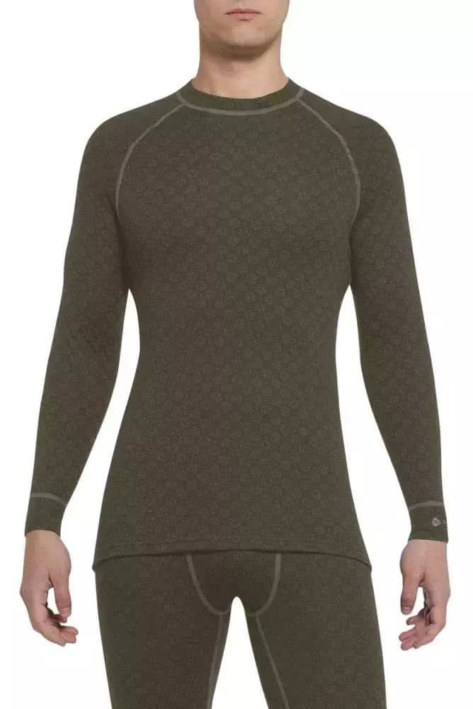 THERMOWAVE – MERINO XTREME / Mens Merino Wool Thermal Shirt / Forest Green