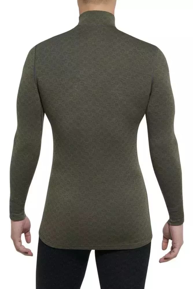 THERMOWAVE – MERINO XTREME / Mens Merino Wool Thermal Shirt / Forest Green with Zip 2