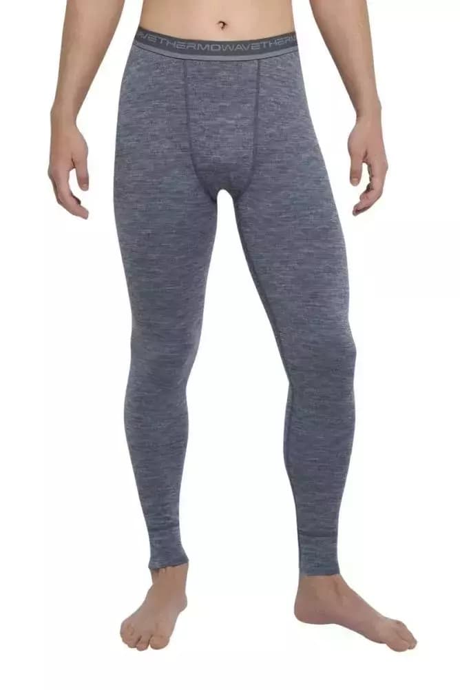 THERMOWAVE – MERINO XTREME / Mens Merino Wool Thermal Pants / Dark Grey Melange / Lava