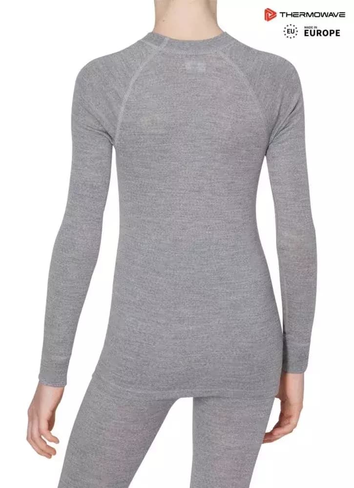 THERMOWAVE – MERINO WARM / Junior Merino Wool Shirt / SILVER MELANGE 62