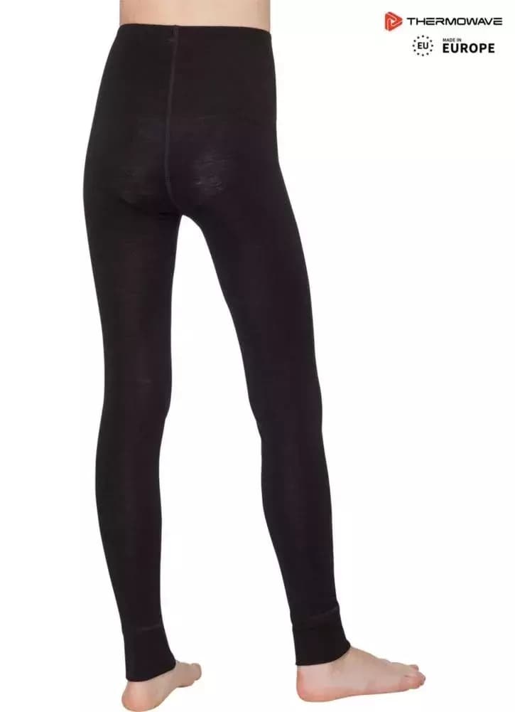 THERMOWAVE – MERINO WARM / Junior Unisex Merino Wool Pants / BLACK 32 THERMOWAVE – MERINO WARM / Junior Unisex Merino Wool Pants / BLACK 32