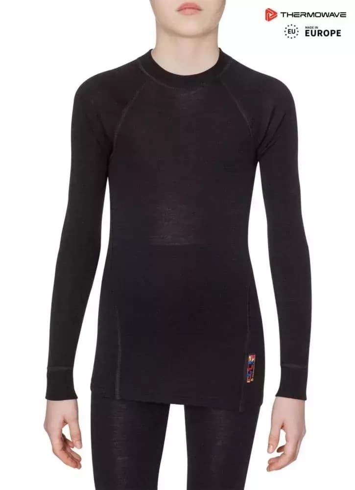 THERMOWAVE – MERINO WARM / Junior Merino Wool Thermal Shirt / BLACK 41