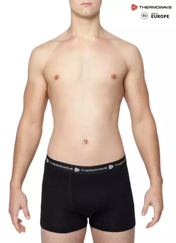 THERMOWAVE – MERINO LIFE / Mens Merino Wool Boxer Briefs / BLACK 61 THERMOWAVE – MERINO LIFE / Mens Merino Wool Boxer Briefs / BLACK 61