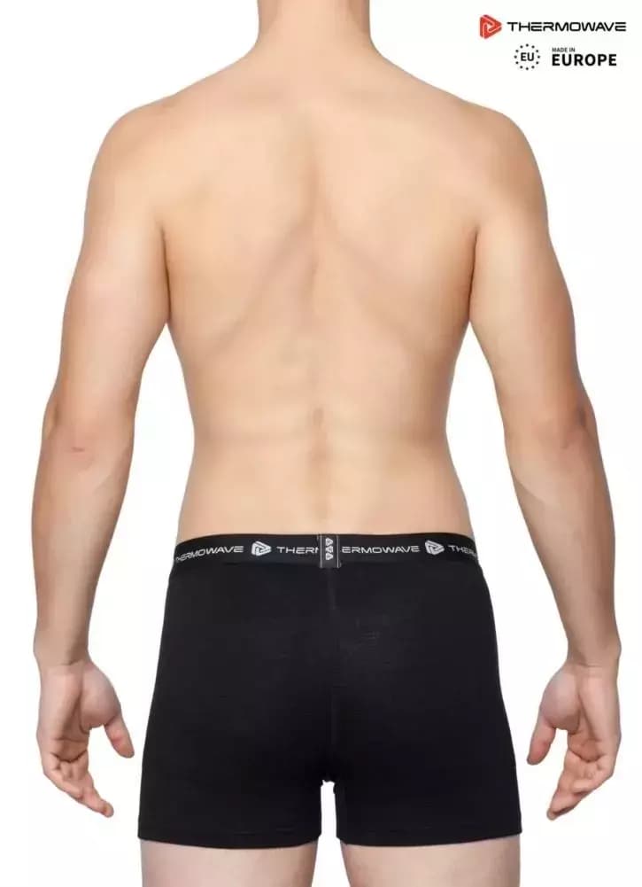 THERMOWAVE – MERINO LIFE / Mens Merino Wool Boxer Briefs / BLACK 62 THERMOWAVE – MERINO LIFE / Mens Merino Wool Boxer Briefs / BLACK 62