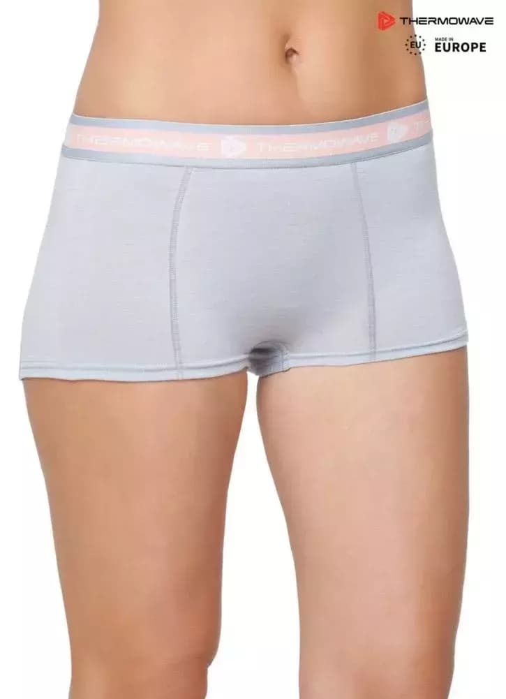 THERMOWAVE – MERINO LIFE / Womens Merino Wool Boxer Briefs / SILVERY 61