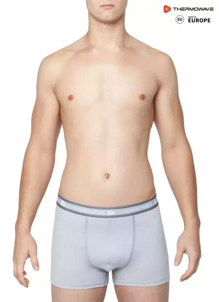 THERMOWAVE – MERINO LIFE / Mens Merino Wool Boxer Briefs / SILVERY 61 THERMOWAVE – MERINO LIFE / Mens Merino Wool Boxer Briefs / SILVERY 61