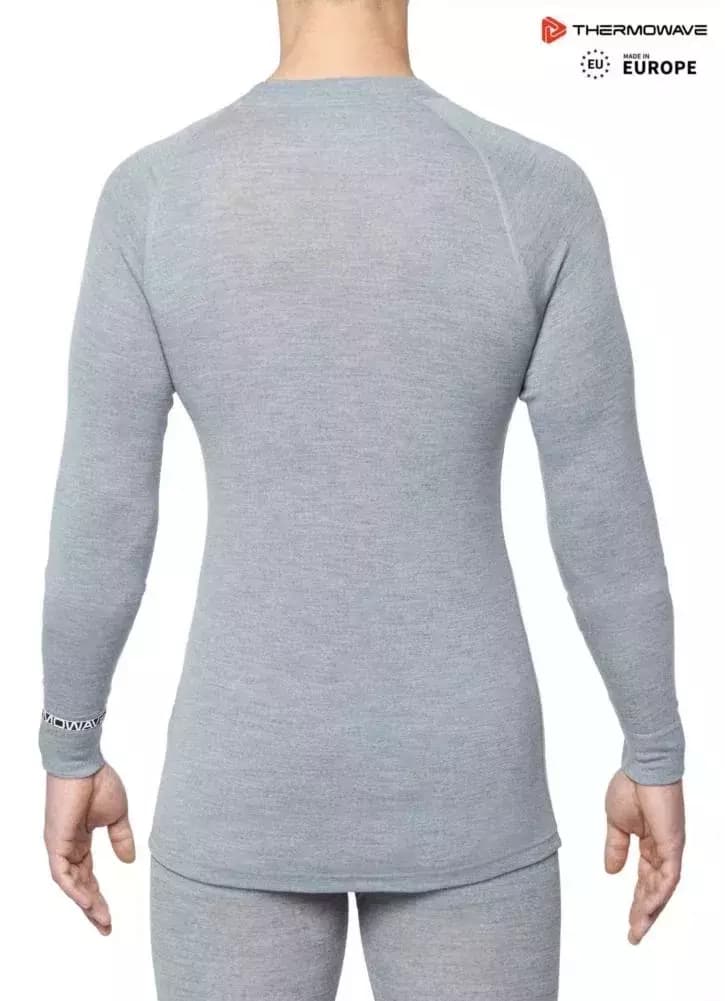 THERMOWAVE – MERINO WARM / Mens Merino Wool Thermal Shirt / SILVER MELANGE 62