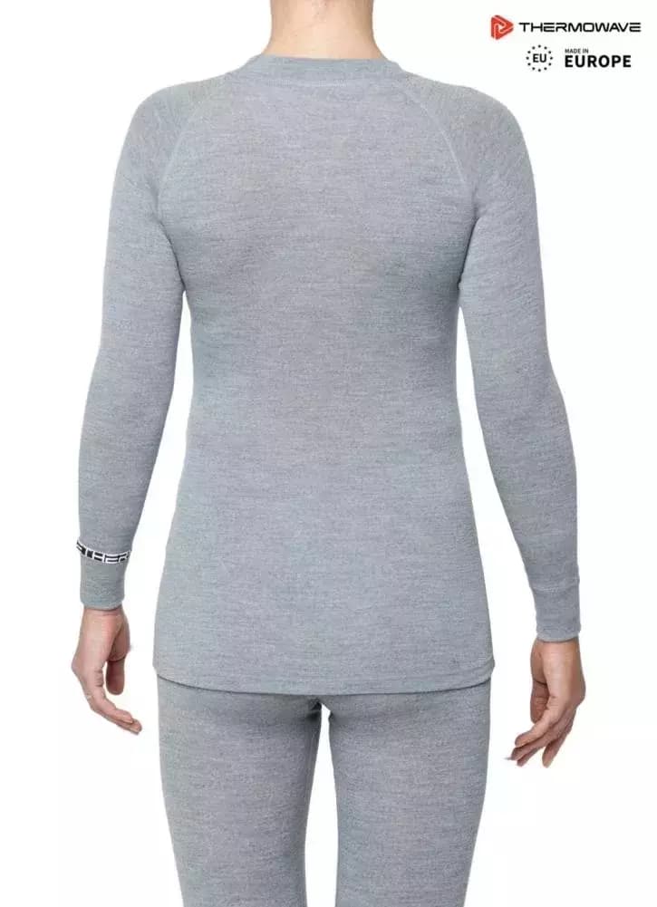 THERMOWAVE – MERINO WARM / Womens 100% Merino Wool Shirt / SILVER MELANGE 82 THERMOWAVE – MERINO WARM / Womens 100% Merino Wool Shirt / SILVER MELANGE 82