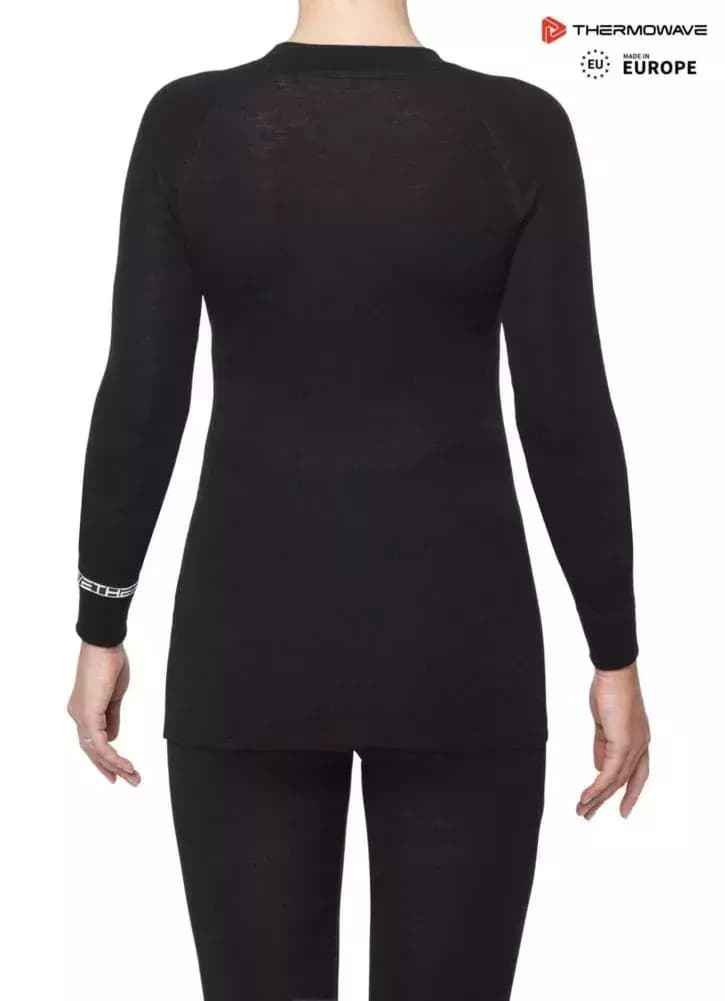 THERMOWAVE – MERINO WARM / Womens 100% Merino Wool 180 GSM Shirt / BLACK 82 THERMOWAVE – MERINO WARM / Womens 100% Merino Wool 180 GSM Shirt / BLACK 82