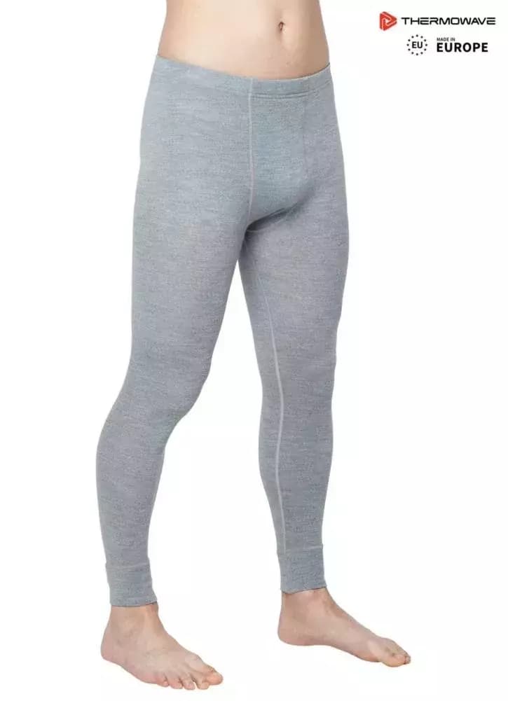 THERMOWAVE – MERINO WARM / Mens 100% Merino Wool Pants / SILVER MELANGE 61