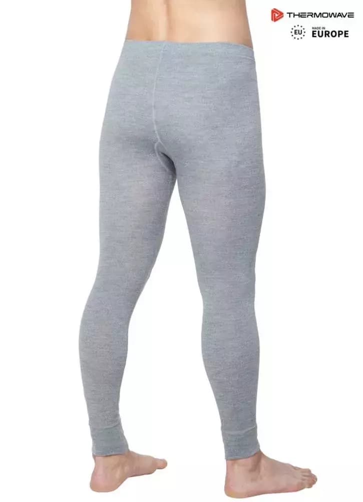 THERMOWAVE – MERINO WARM / Mens 100% Merino Wool Pants / SILVER MELANGE 62