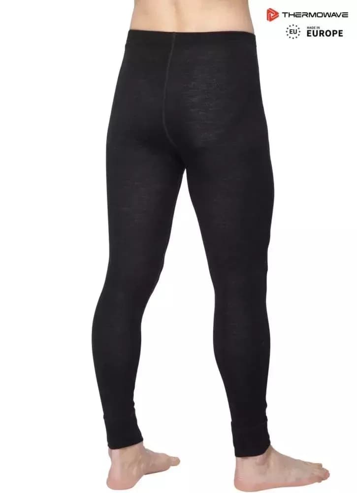 THERMOWAVE – MERINO WARM / Mens 100% Merino Wool Thermal Pants / BLACK 62