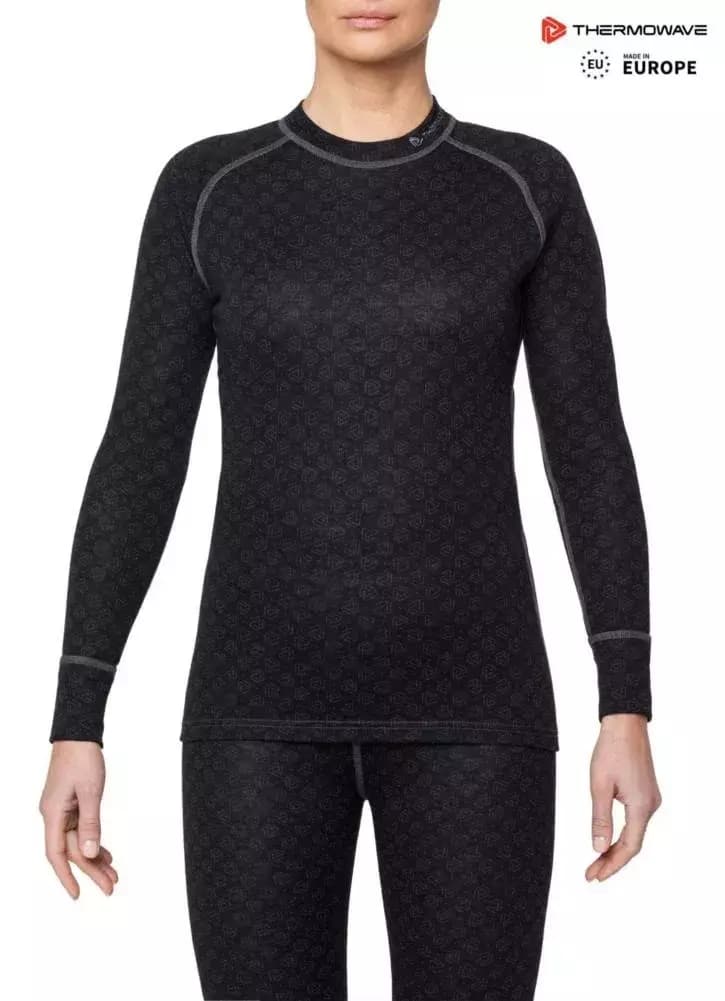THERMOWAVE – MERINO XTREME / Womens Merino Wool Thermal Shirt / BLACK 61