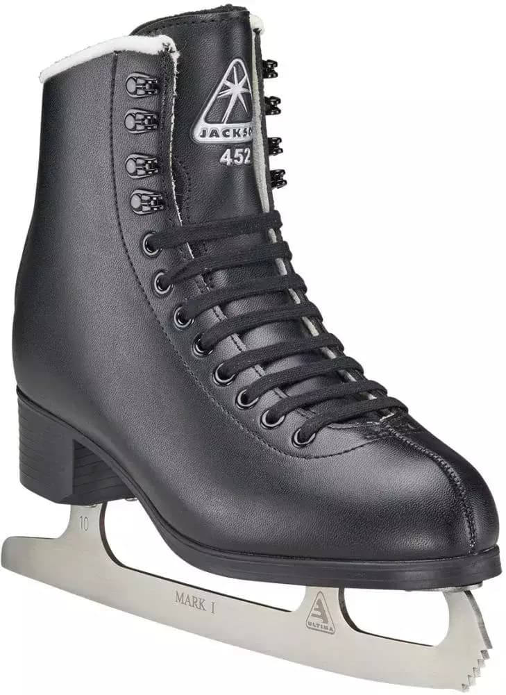 Jackson Finesse JS452 black figure skate, outside angled view