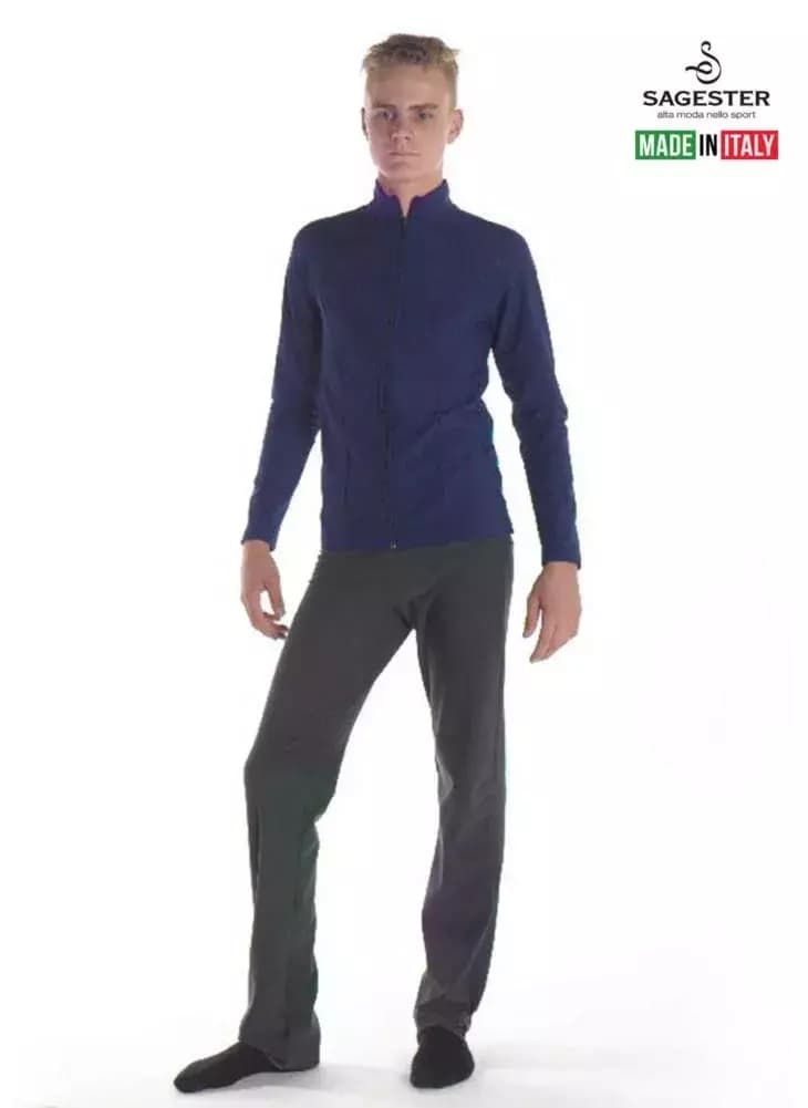 SAGESTER Blue Ice Skating Jacket, #249/MEN, Hand-made in Italy SAGESTER Blue Ice Skating Jacket, #249/MEN, Hand-made in Italy