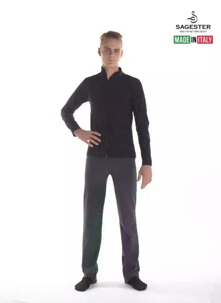 SAGESTER Black Ice Skating Jacket, #249/MEN, Hand-made in Italy SAGESTER Black Ice Skating Jacket, #249/MEN, Hand-made in Italy