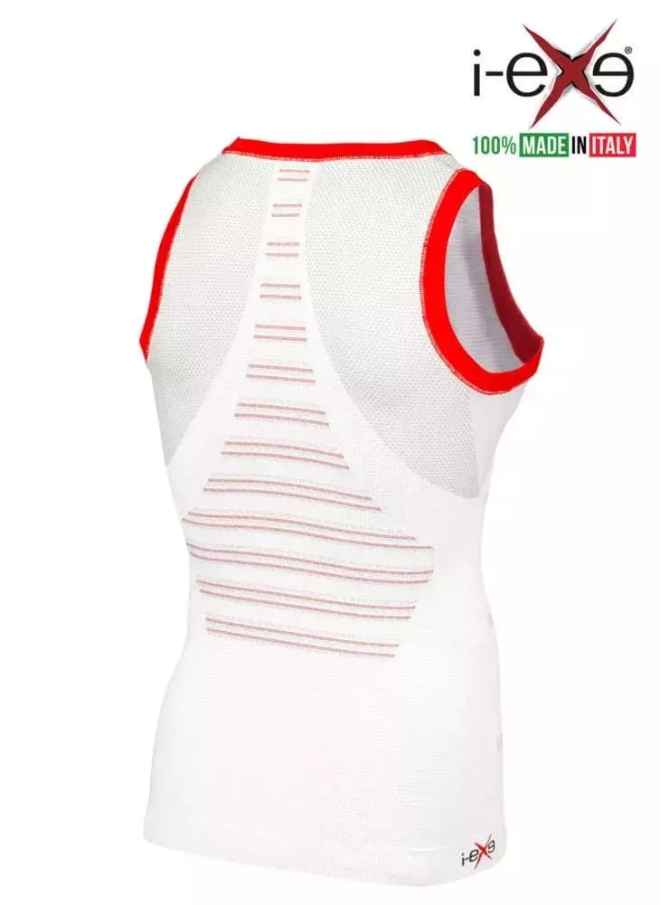 I-EXE Made in Italy – Multizone Compression Sleeveless Men’s Shirt Tank-Top – Color: White with Red 34 I-EXE Made in Italy – Multizone Compression Sleeveless Men’s Shirt Tank-Top – Color: White with Red 34