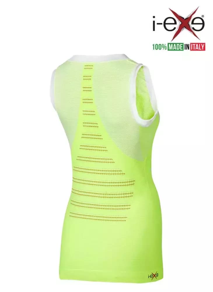 I-EXE Made in Italy – Multizone Compression Sleeveless Women’s Shirt Tank-Top – Color: Yellow with White 2 I-EXE Made in Italy – Multizone Compression Sleeveless Women’s Shirt Tank-Top – Color: Yellow with White 2