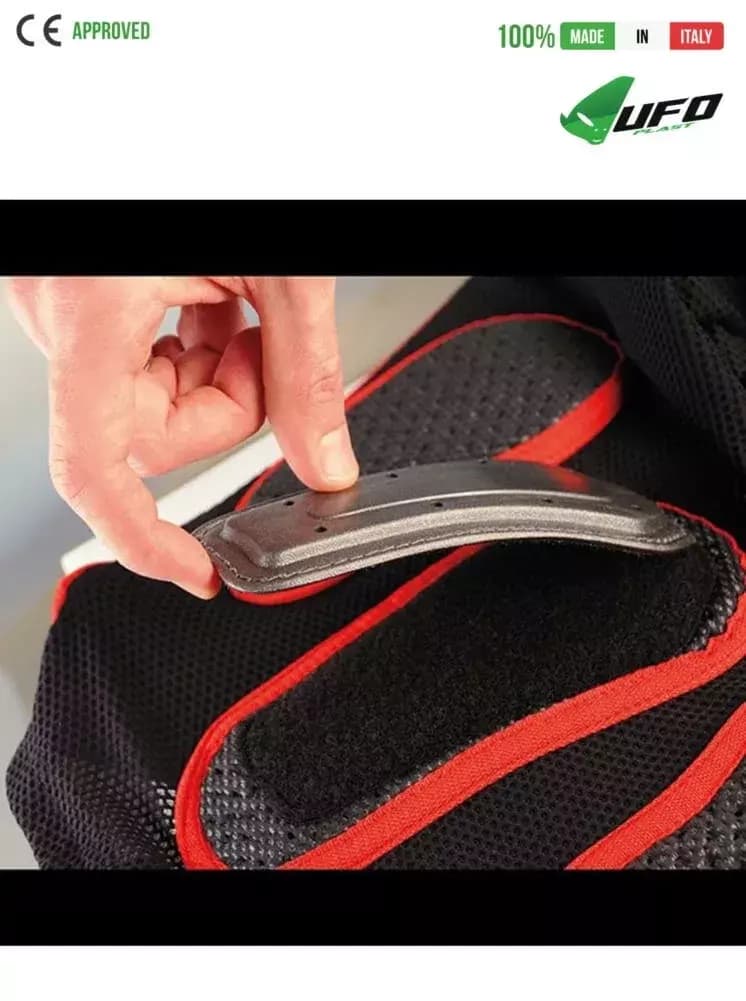 UFO PLAST Made in Italy – Padded Bike Shorts with Padding and Plastic Side Protection, Ergonomic Perforated Padds, Red 125