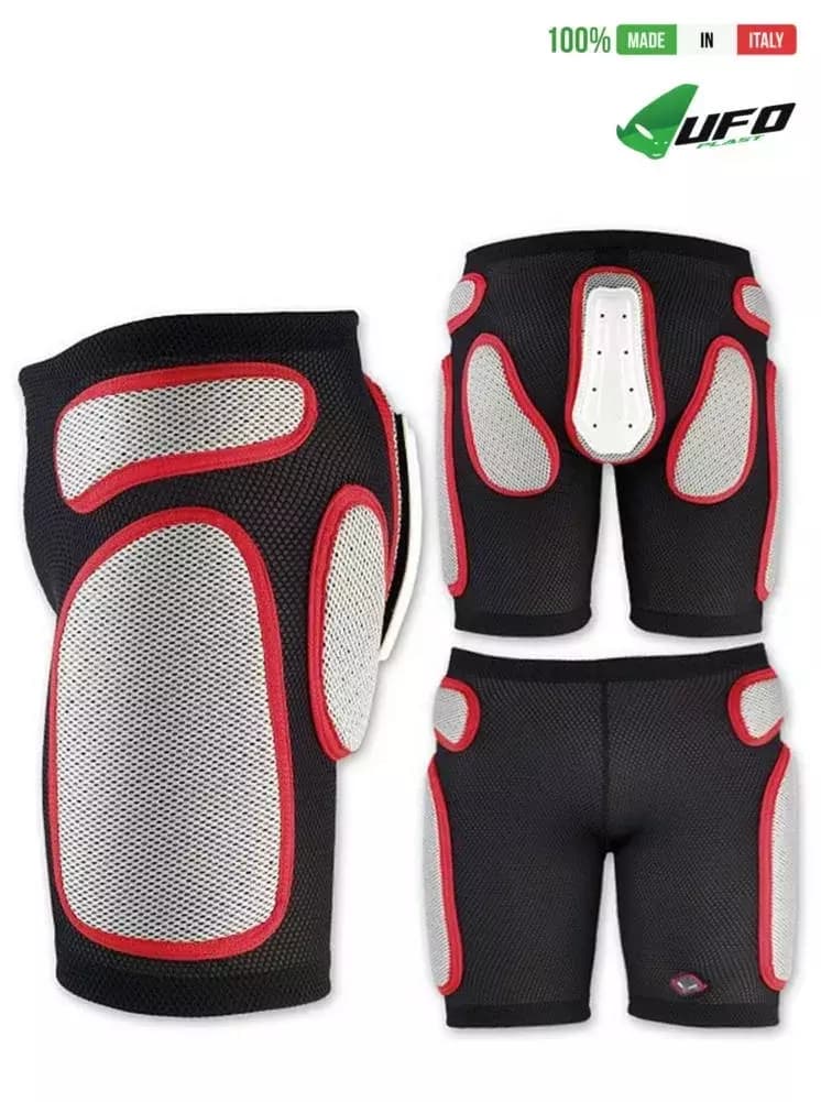 UFO PLAST Made in Italy – Soft Padded Shorts, Hip Protection, Removable Plastic Padding, White with Red 49 UFO PLAST Made in Italy – Soft Padded Shorts, Hip Protection, Removable Plastic Padding, White with Red 49